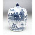 Aa Importing AA Importing 59770 Blue & White Round Jar with Lid 59770